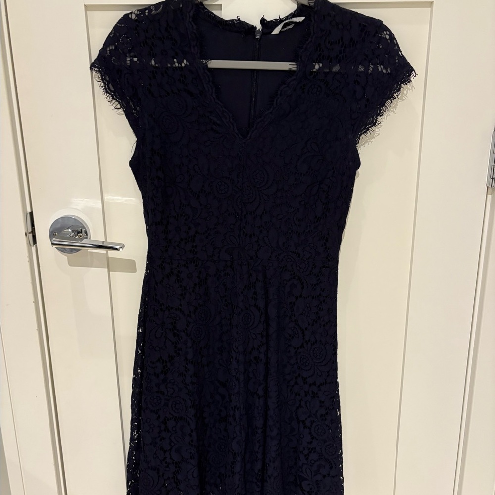 Elegant Navy Lace Dress - Picture 1 of 3